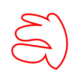 Red abstract shapes outline vector decoration 