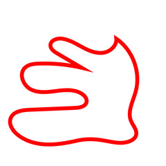 Red abstract shapes outline vector decoration 