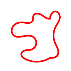 Red abstract shapes outline vector decoration 