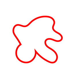 Red abstract shapes outline vector decoration 