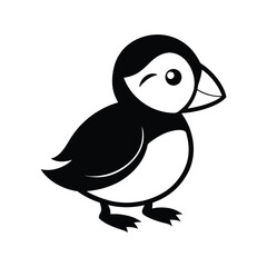 puffin silhouette vector illustration