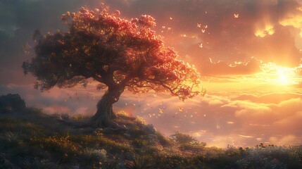 A scene of Landscape representing the future after Rain. AI generated Image.