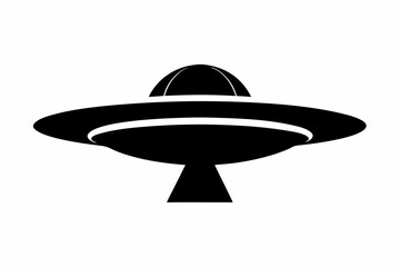 Ufo in space silhouette vector, ufo icon vector illustration