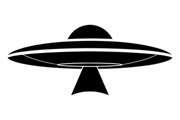 Ufo in space silhouette vector, ufo icon vector illustration