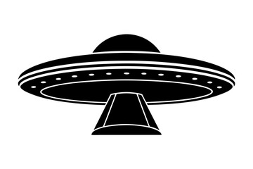 Ufo in space silhouette vector, ufo icon vector illustration