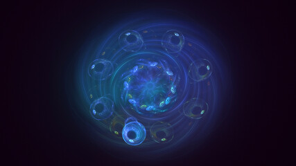 3D manual rendering abstract multicolor supernova fractal light background. Its not AI Generatd illustration.
