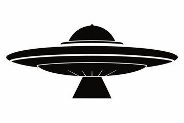 Ufo in space silhouette vector, ufo icon vector illustration © Trendy CraftSVG 