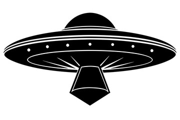 Ufo in space silhouette vector, ufo icon vector illustration