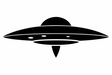 Ufo in space silhouette vector, ufo icon vector illustration
