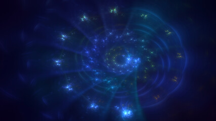 3D rendering abstract multicolored fractal light background with bright center. Its not AI Generatd illustration.