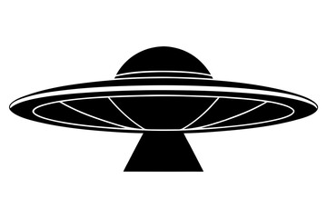 Ufo in space silhouette vector, ufo icon vector illustration
