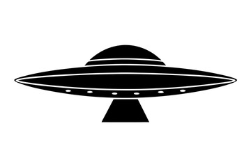 Ufo in space silhouette vector, ufo icon vector illustration