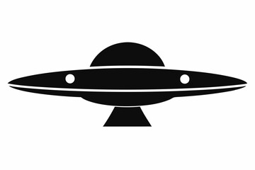 Ufo in space silhouette vector, ufo icon vector illustration