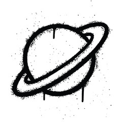 Graffiti spray saturn isolated on white background © Setitikcartoon