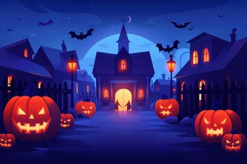 a vibrant Halloween street festival.