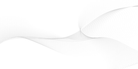 Vector wave lines smooth flowing dynamic gray isolated on white background. Wave with lines created using blend tool. Curved wavy line, smooth stripe.