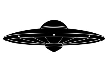 Ufo in space silhouette vector, ufo icon vector illustration