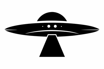 Ufo in space silhouette vector, ufo icon vector illustration