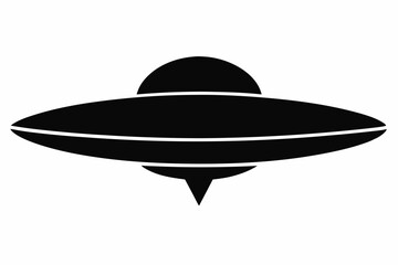 Ufo in space silhouette vector, ufo icon vector illustration