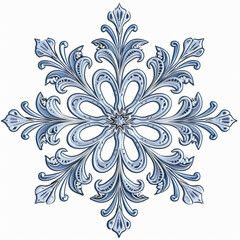 Obraz premium A delicate snowflake with intricate details on a transparent background