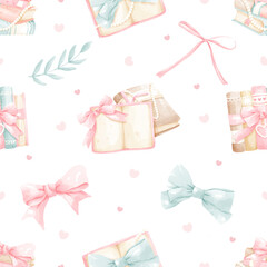 coquette book,seamless pattern