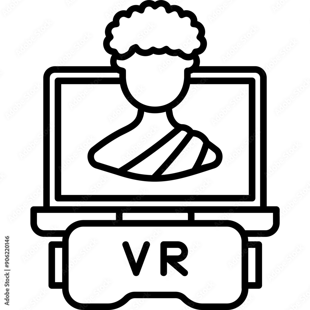 Sticker vr museum icon