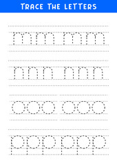 tracing letters of english alphabet writing practice
