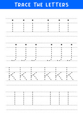 tracing letters of english alphabet writing practice