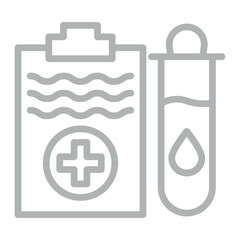 Blood Test Vector Line Grey Icon Design