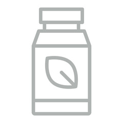 Herbal Vector Line Grey Icon Design