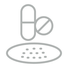 Antibiotic Vector Line Grey Icon Design