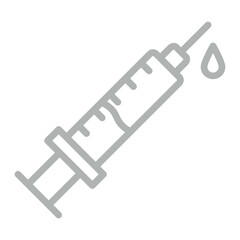 Syringe Vector Line Grey Icon Design