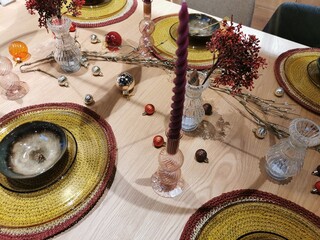 Christmas, plate with beautiful deer pattern 