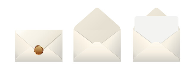 Illustration of a white envelope and invitation