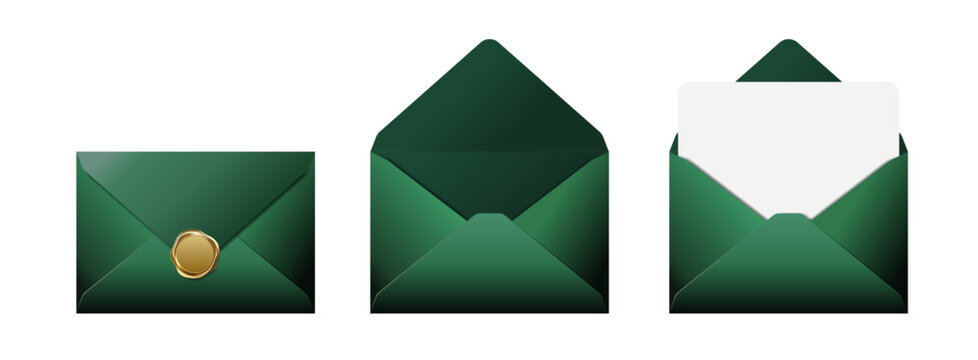Illustration of a green envelope and invitation