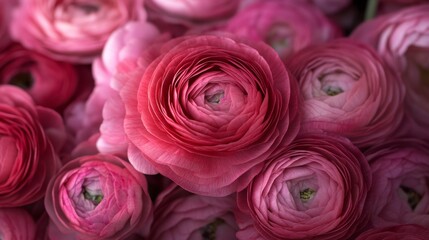Fototapeta premium A bunch of pink flowers with a pink background