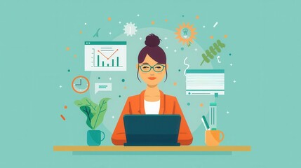 Financial literacy, educational workshop on finance, flat design illustration