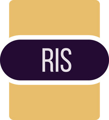 RIS File extension icon rounded and color fill