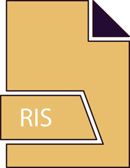 RIS File format icon in shapes 2 colors and side contour