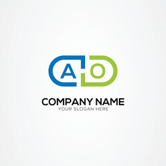 Obraz premium Minimal Monogram Letter AO Medicine Logo Elements