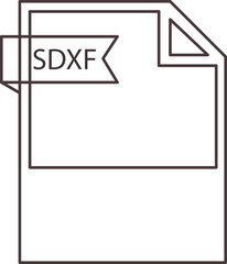 SDXF  File format icon black outline and light color text