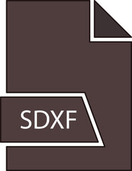 SDXF  File format icon in shapes 2 colors and side contour