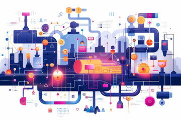 Obraz premium process on innovation, infographic, modern, technical look
