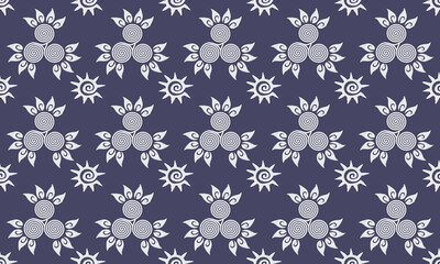 Geometric Ethnic pattern, 
Native American tribal fabric, tile, carpet, vector, 
illustration design, on navy blue background 