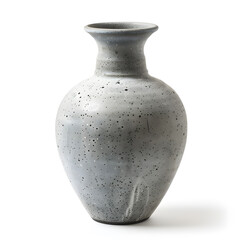 Grey ceramic vase isolated on white background