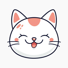 Obraz premium Cute smiling cartoon cat face