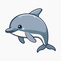 Obraz premium Cute cartoon dolphin illustration
