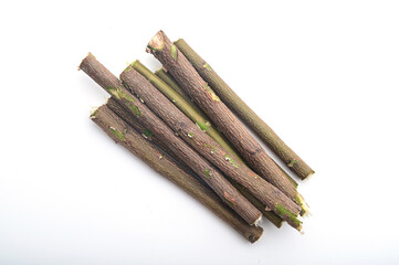 NEEM STEM BUNCH ISOLATED ON WHITE.