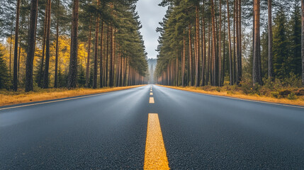 Fototapeta premium Autumn Forest Road