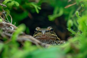 Obraz premium Natural nests for amphibians provide essential habitats that mimic their natural environment, offering a safe and suitable space for breeding and shelter.